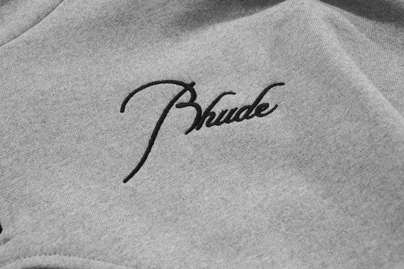 RHUDE embroidered slogan logo sweatshirts