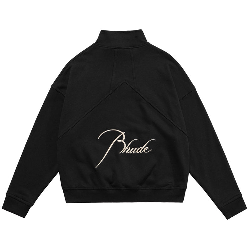 RHUDE embroidered slogan logo sweatshirts