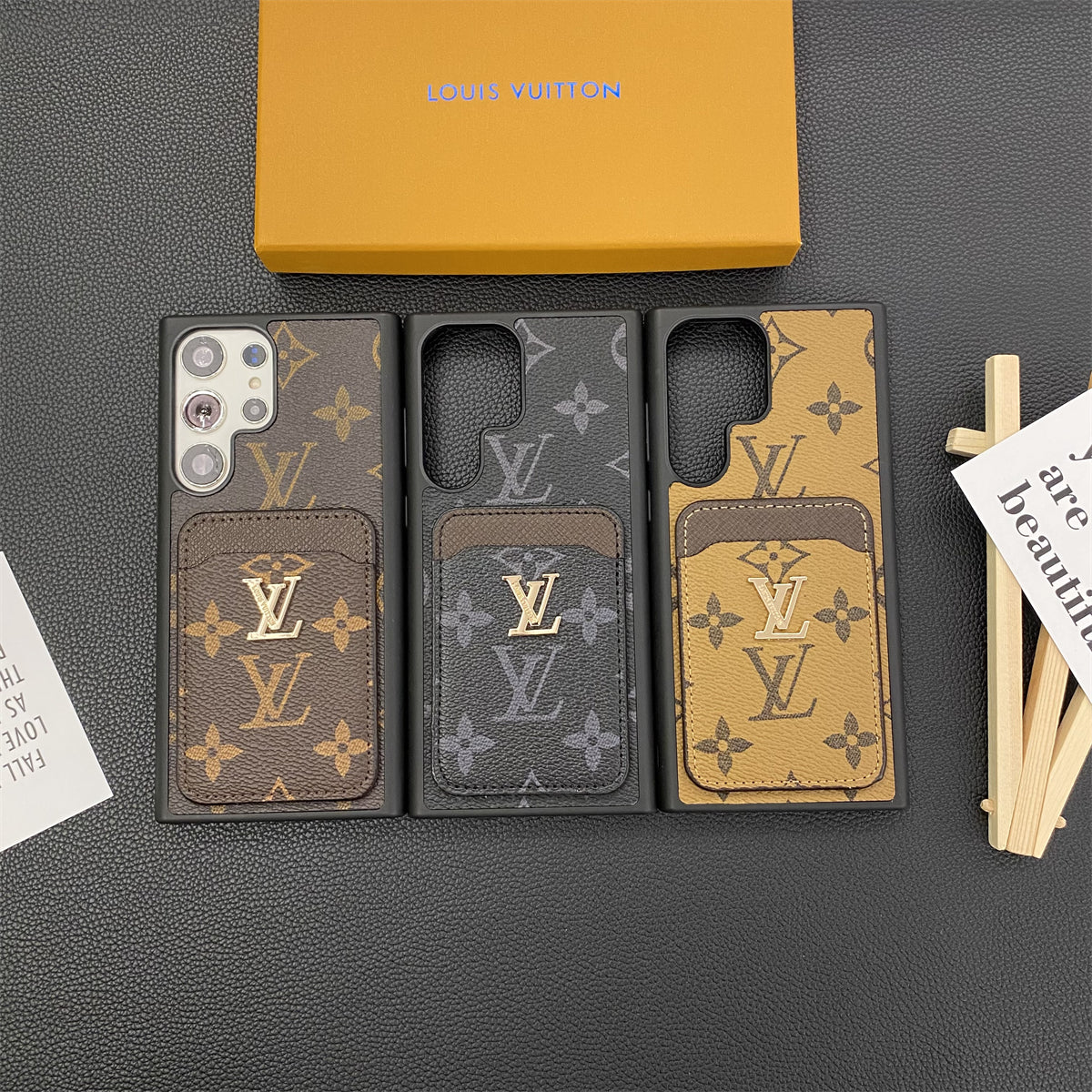 Luxury Petite Malle Designer Case with Card Holder for Samsung Galaxy S22-S26 Series
