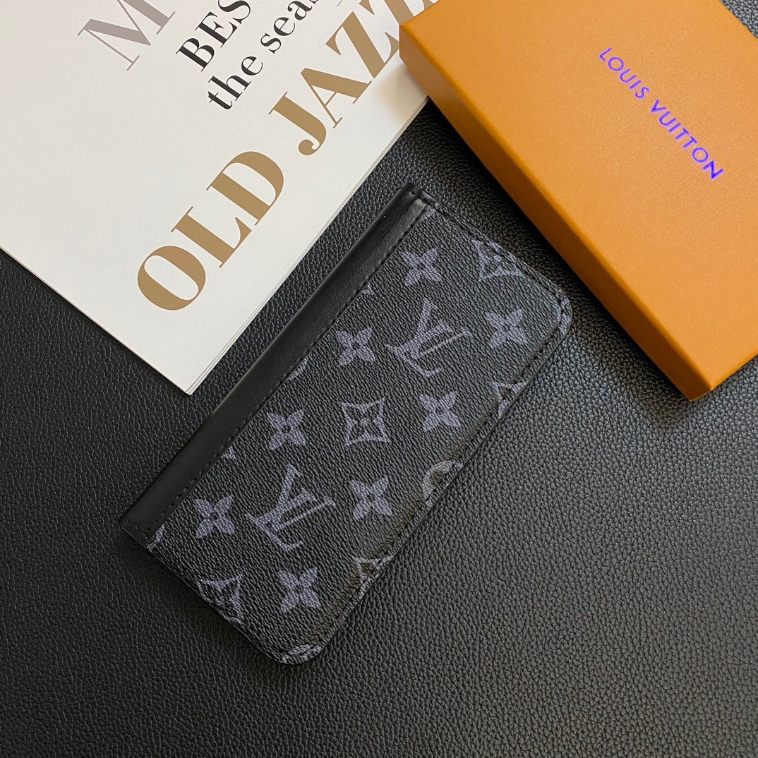 Monogram Leather Card Cover Wallet Case for Samsung Galaxy S22-S26 Series