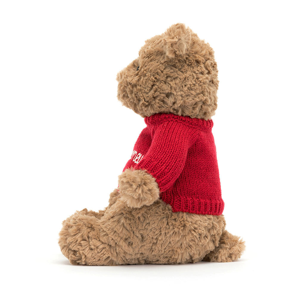 Bartholomew Bear with Personalised Red Jumper