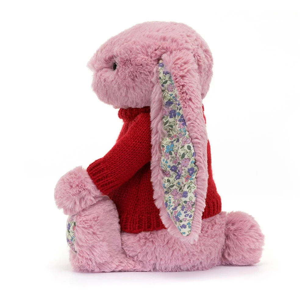 Blossom Tulip Bunny with Personalised Red Jumper