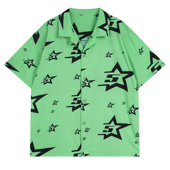 Sp5der Star Pattern Short-sleeved Shirt