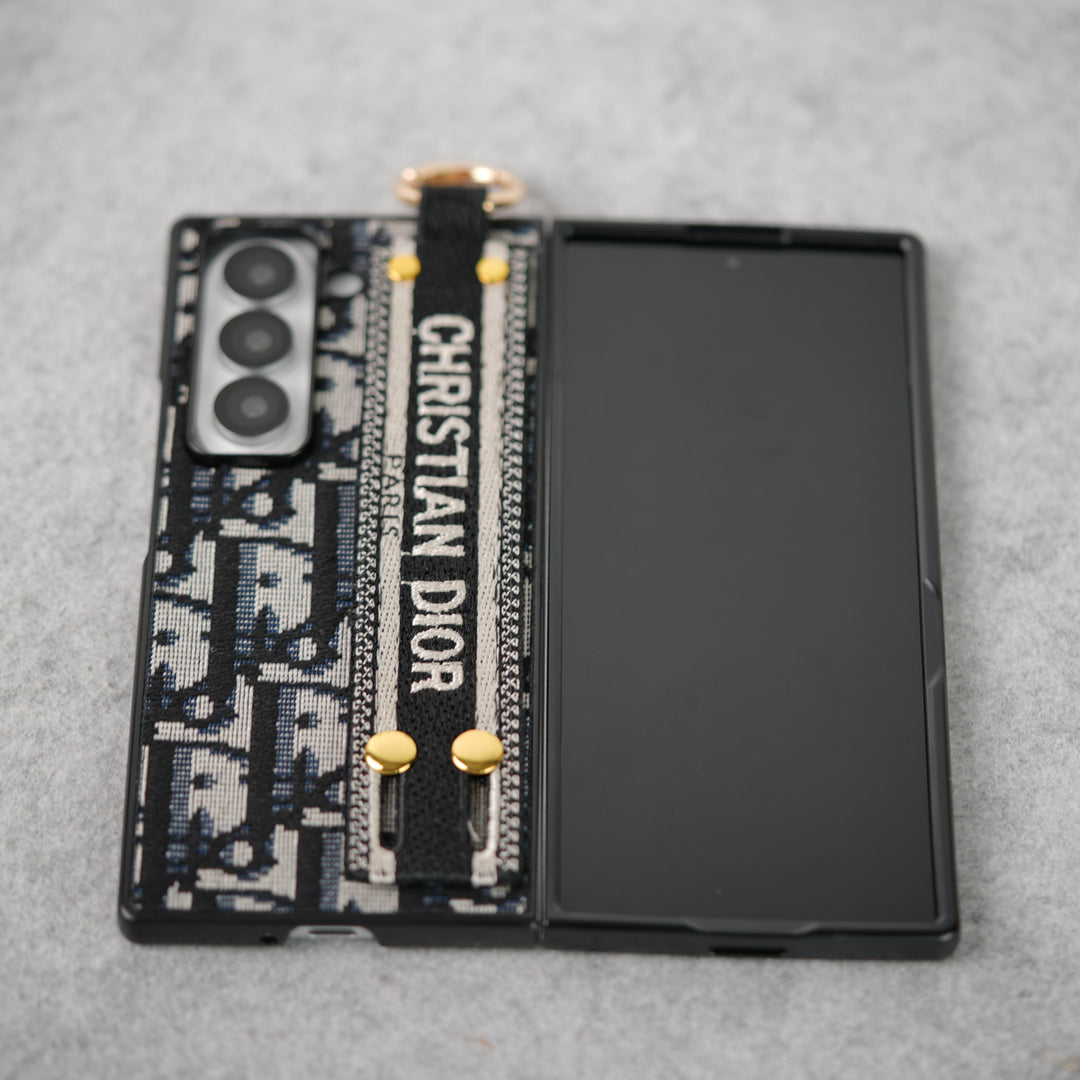 Luxury Brand Belt Embroidery Case for Samsung Z Fold 3-7