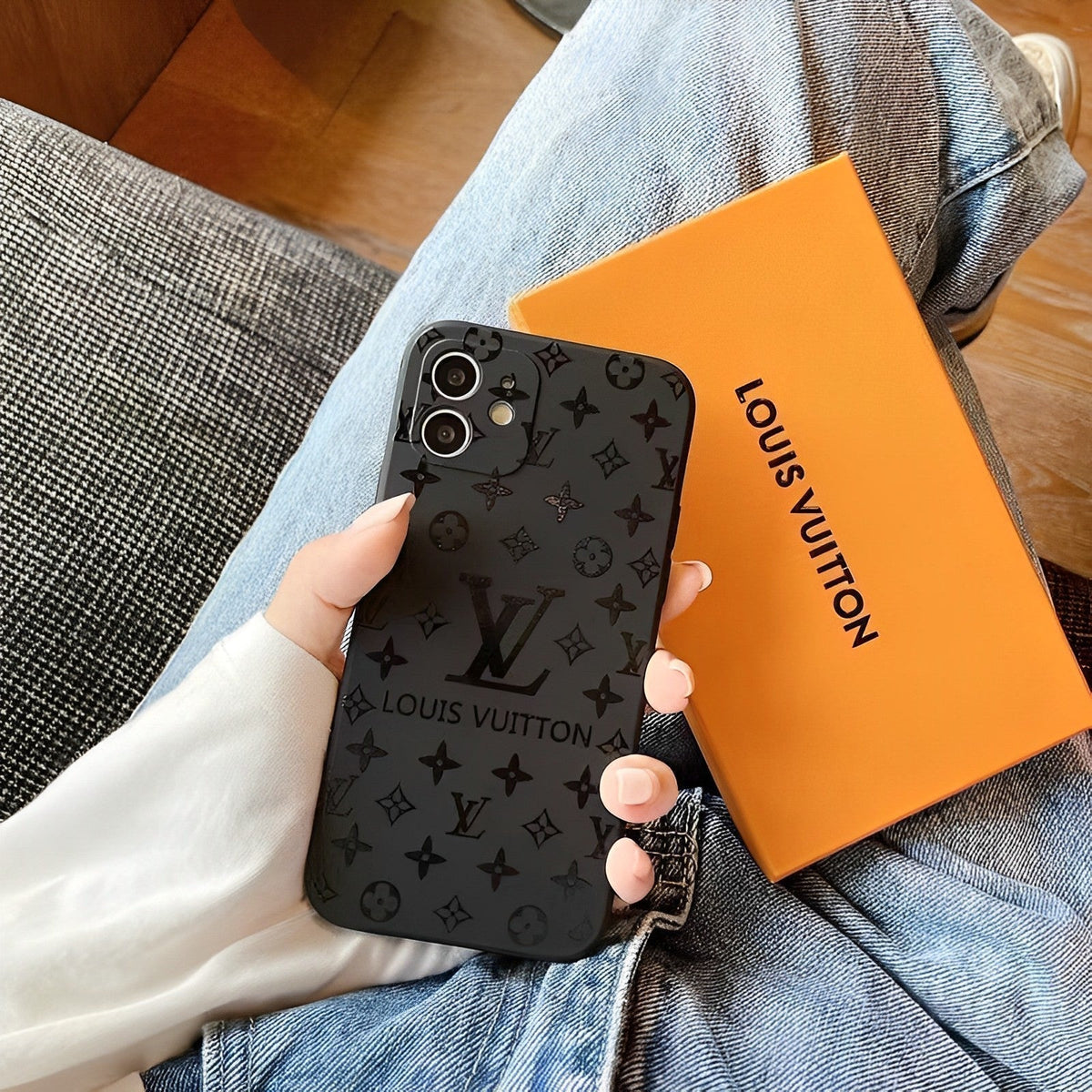 Premium Monogram Leather Case for iPhone 12-18 Pro & Pro Max
