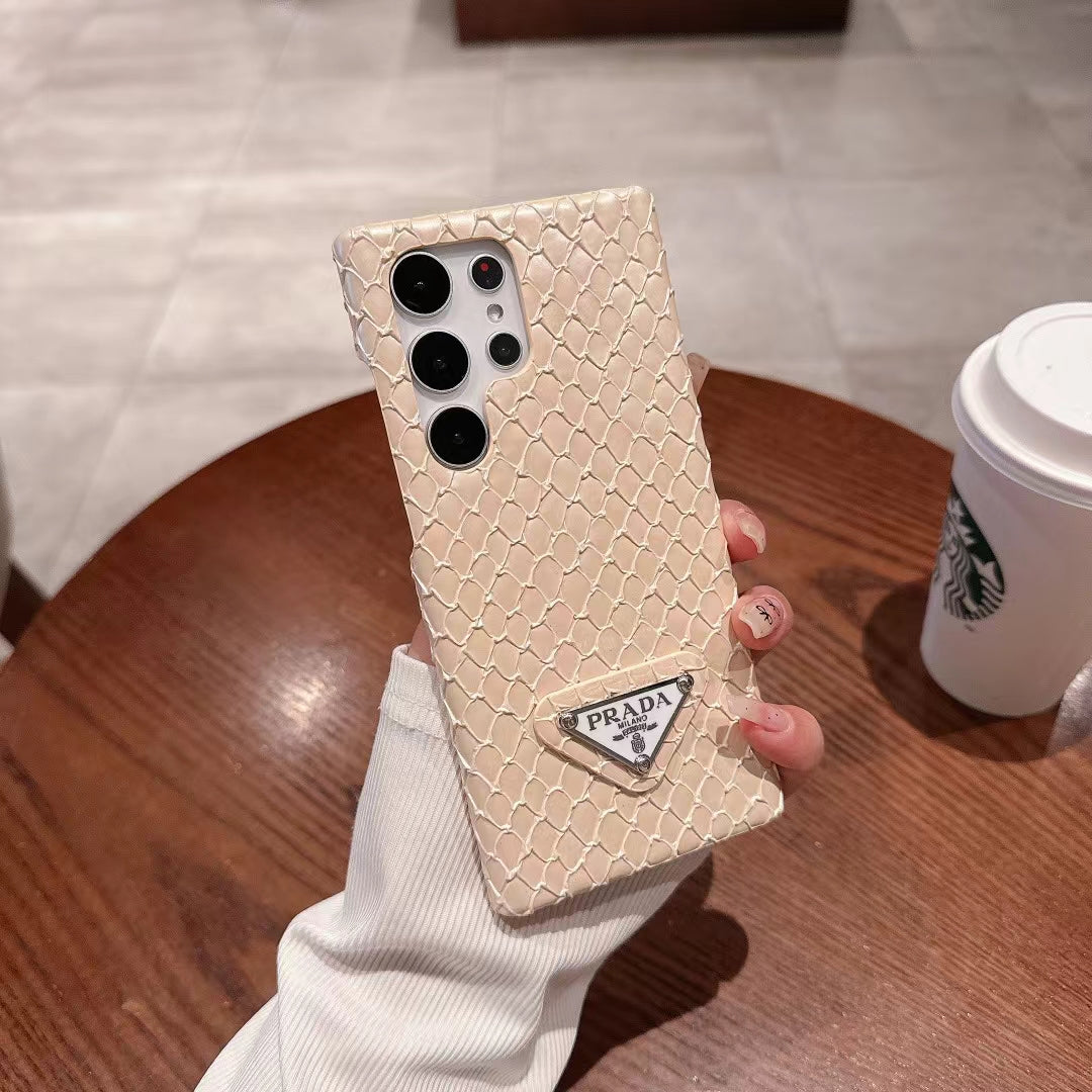 Luxury Snakeskin Leather Iconic Fashion Case for Samsung Galaxy S22-S26 Series