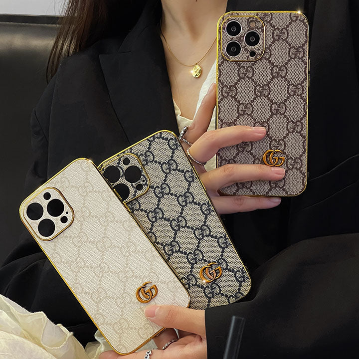 GG Supreme Navy Monogram Leather Case for iPhone 13-18 Pro & Pro Max