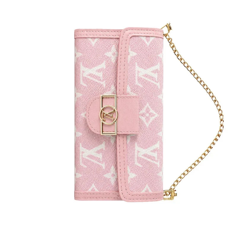 Luxury LV Phone Case with Flip Walle for iPhone 12-18 Pro & Pro Max