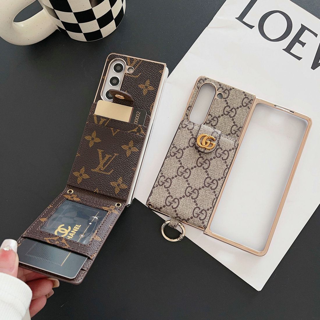 Luxury Inspired Wallet Case with Long Lanyard for Samsung Galaxy Z Fold 3-7
