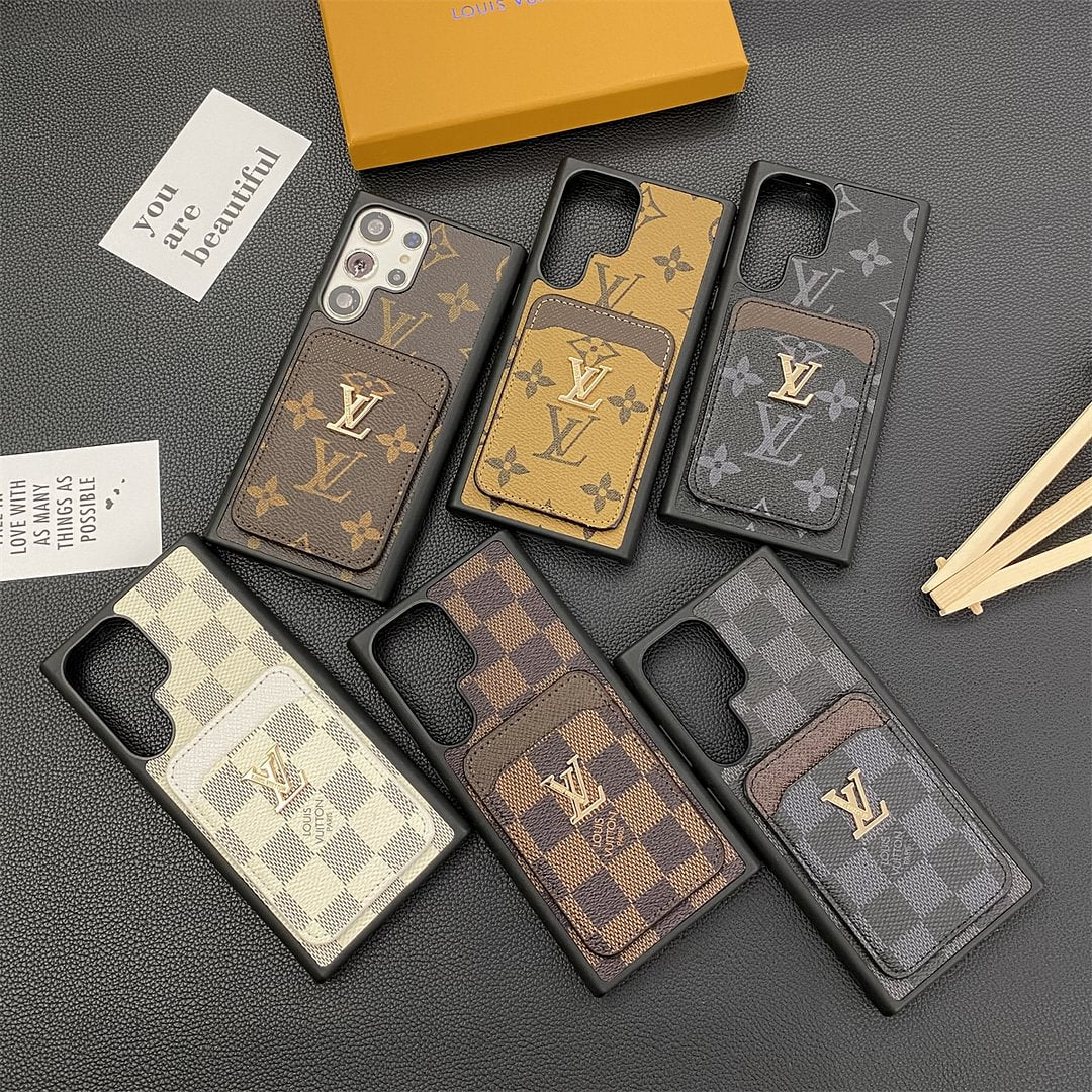 Luxury Petite Malle Designer Case with Card Holder for Samsung Galaxy S22-S26 Series