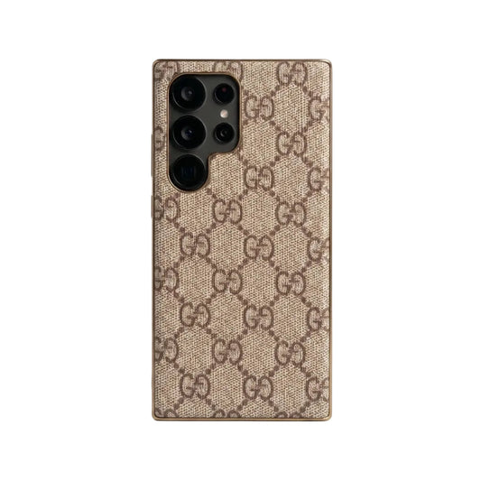 Luxury GG Monogram Slim Case for Samsung Galaxy S22-S25 Series