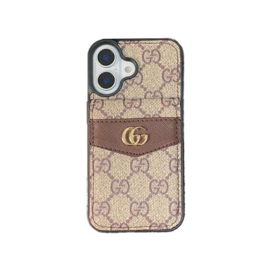Luxury GG Case with Card Bag Case for iPhone for iPhone 13-18 Pro & Pro Max