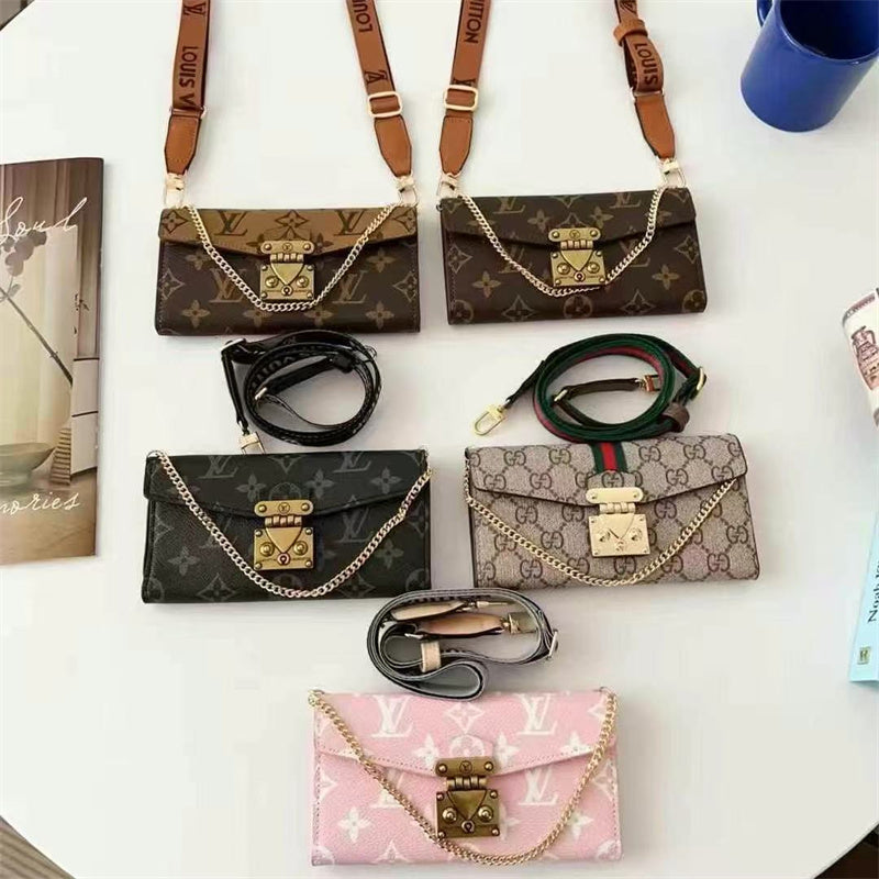 Monogram LV Luxurious Phone Case With Strap For iPhone 12-18 Pro & Pro Max