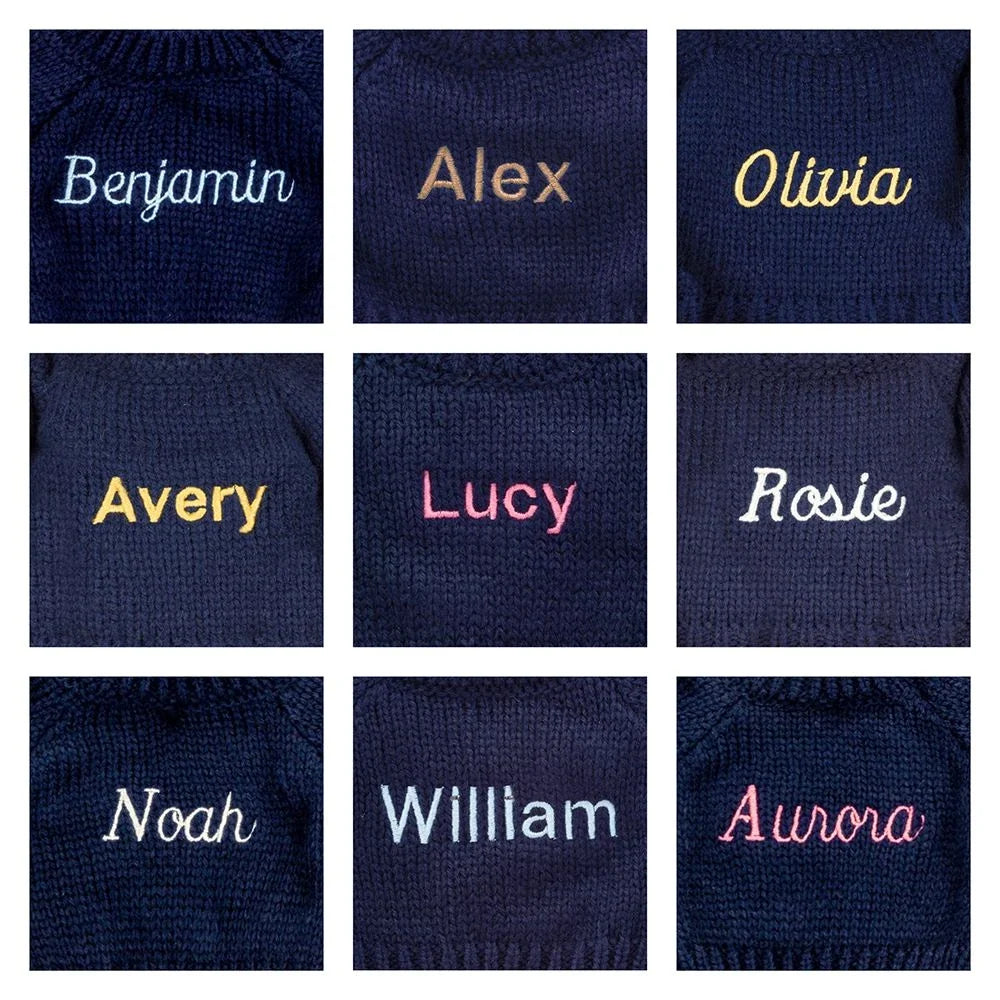 Blossom Silver Bunny 'Bloom' with Personalised Navy Jumper