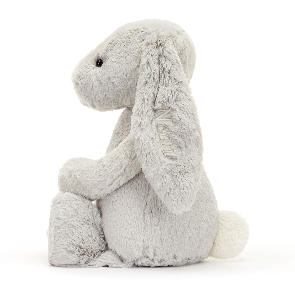 Personalised Bashful Silver Bunny Huge