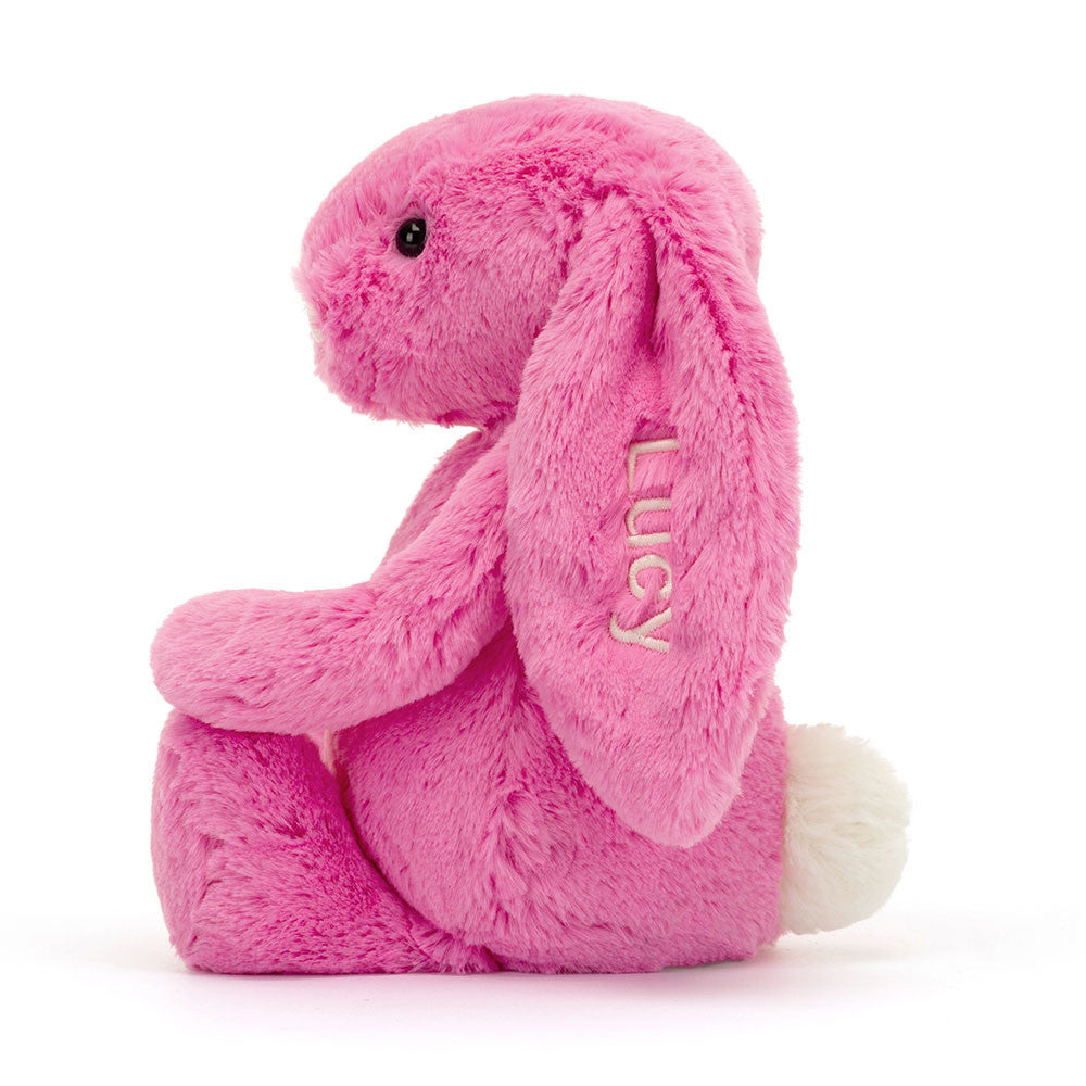 Personalised Bashful Hot Pink Bunny Medium