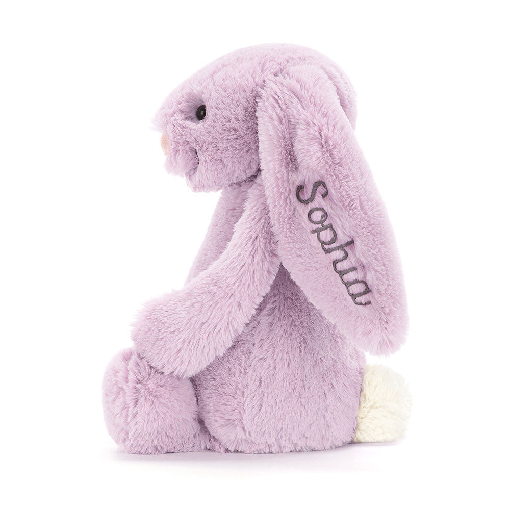 Personalised Bashful Lilac Bunny Medium