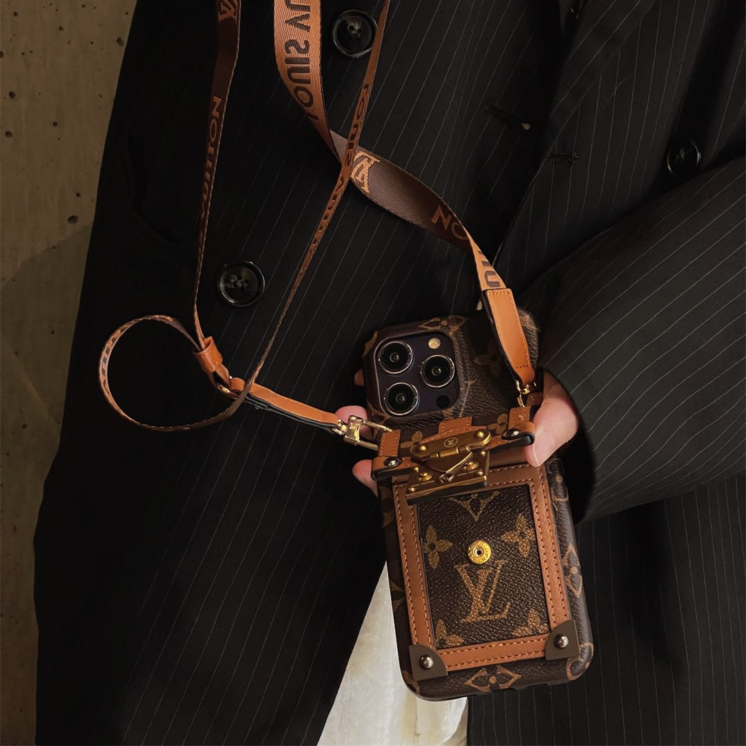 Luxury Monogram Trunk Phone Case for iPhone 12-18 Pro & Pro Max
