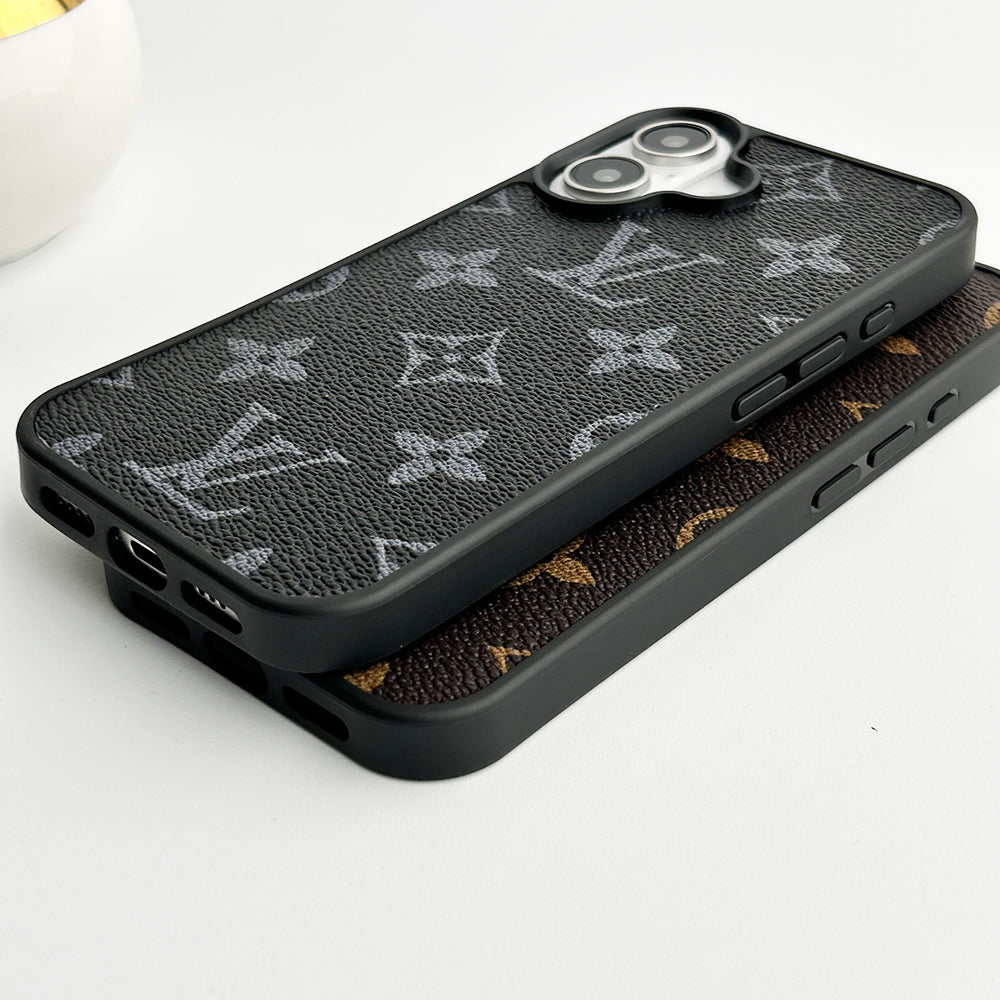 LV Style Classic Printed Leather Case for iPhone 13-18 Pro & Pro Max